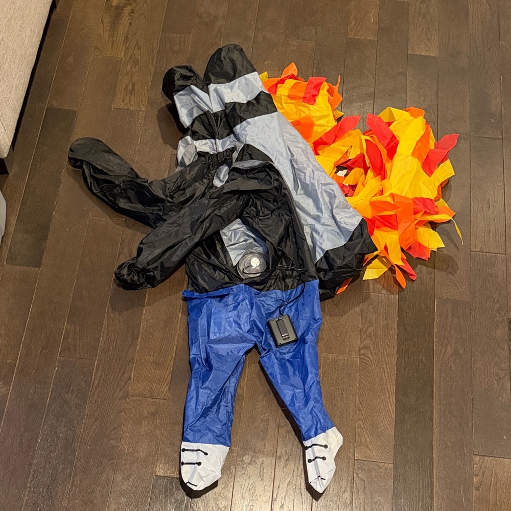 Kids Inflatable Rocket Costume - Black, Blue, and Orange
